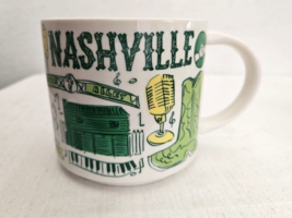 Starbucks Been There Series Nashville Tennessee Mug 14 oz Green Yellow Music - £12.36 GBP