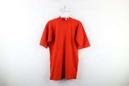 Vtg 50s General Athletic Products Mens M Blank Mock Neck Knit T-Shirt USA Orange - £55.70 GBP