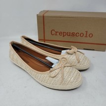 Crepuscolo Women&#39;s Flats Sz 5.5 M Tan Casual Basket Weave - £20.94 GBP