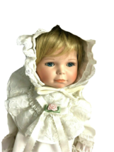 Towle Doll Porcelain Head Hands Feet Christening Outfit Baby Vintage #8925 Blue - £62.52 GBP
