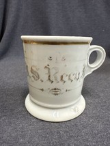 ANTIQUE 1880-1920’s Personalized SHAVING MUG - J S Reed - St Louis - £42.83 GBP