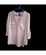 Torrid Harper Blouse Size 2 Womens Pink Blush Georgette Pullover Tab Sle... - $458.09 MXN Torrid Harper Blouse Size 2 Womens Pink Blush Georgette Pullover Tab Sle... - $458.09 MXN
