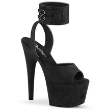PLEASER ADORE-791FS Women&#39;s Black 7&quot; Heel Platform Ankle Strap Sandal Shoes - £47.92 GBP
