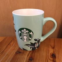 Starbucks 2021 Mint Green Floral Mermaid Logo Coffee Mug 10 oz New - £9.63 GBP
