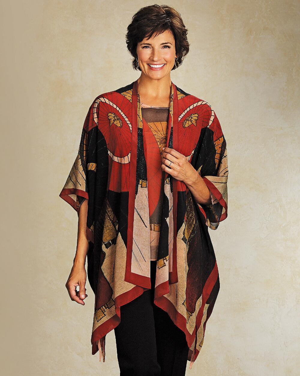 Primary image for Cocoon House Umbrella Print Kimono Silk Jacket One Size
