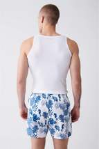 Men&#39;s Light Navy Quick Dry Printed Standard Size Swimwear Marine Shorts ... - £25.94 GBP
