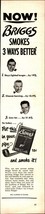1951 Print Ad Briggs Tobacco Pipe Mixture Men Smoking Pipes 3 Ways Bette... - £17.72 GBP