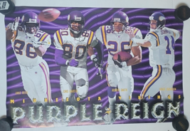 Minnesota Vikings Purple Reign Poster Costacos Bros Cris Carter Jake Ree... - $59.39
