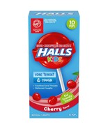 HALLS KIDS Cherry Cough and Sore Throat Pops, 10 Pops.. - £20.56 GBP