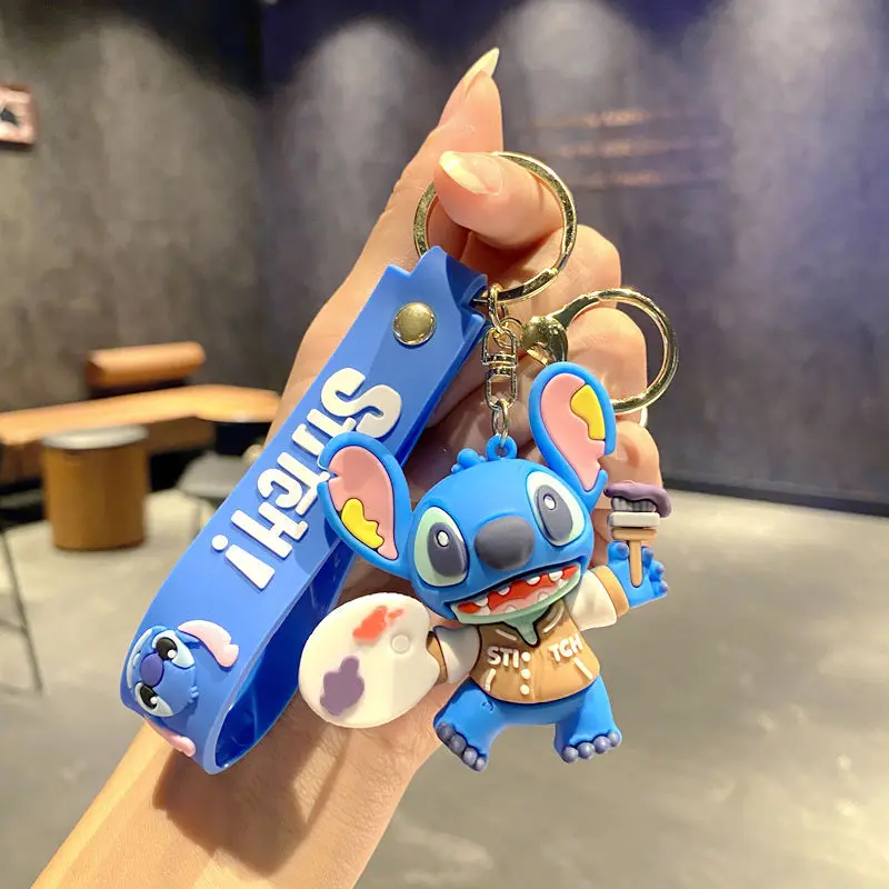 Stitch New Figures Keychain Guitar Skateboard Pvc Doll Charm Keyring -Draw - $2.87 CAD
