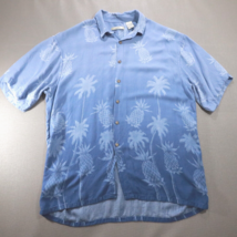 Moda Campia Moda Mens Button Up Shirt Size Large Blue Gradient Pineapple... - £10.90 GBP