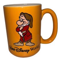 Walt Disney World Grumpy Coffee Mug Tea Cup Orange Snow White Disney Parks - $10.49