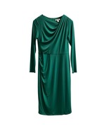 London Times Dress Womens 10 Green Jersey Knit Ruched Side Midi Holiday ... - €28,64 EUR