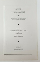 1938 Bonne Terre Missouri Gun Club Skeet Tournament Program - £15.09 GBP