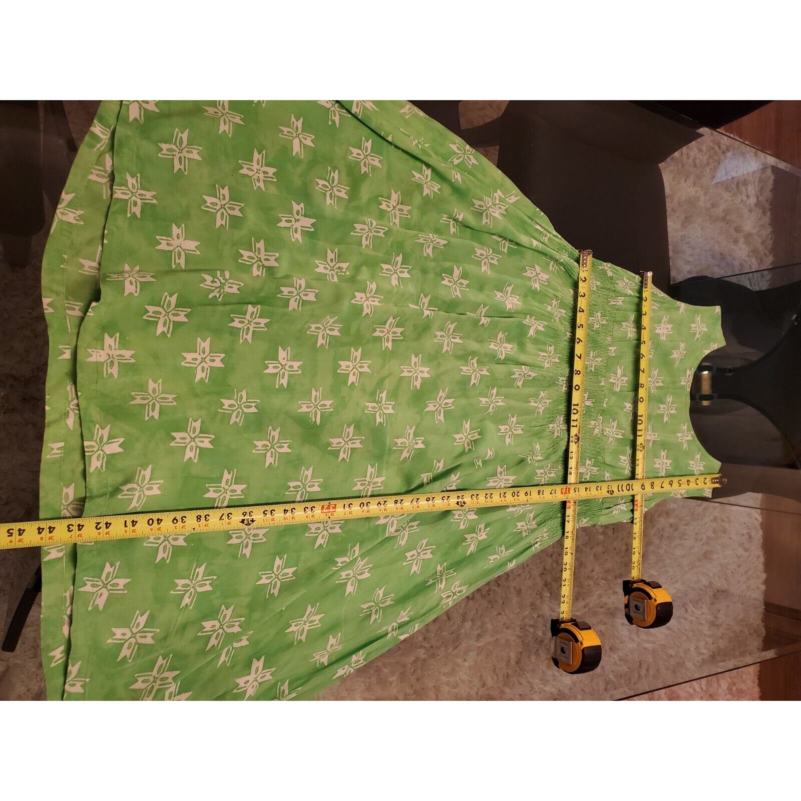 Vintage Donar Hadi Green Polyester Short Sleeve Top & Knee Length Dress Suit Item image 8
