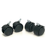 Set of 4 Office Chair Casters - 2&quot; dual wheel with screw stem - black pl... - $19.18 CAD