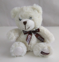 Galerie Hershey&#39;s Chocolate White Teddy Bear With Brown Ribbon 7&quot; Plush - £6.08 GBP