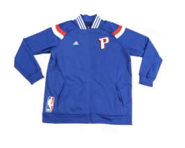 New Adidas NBA Authentics Detroit Pistons Team Issued On Court Jacket Large Blue - £76.51 GBP