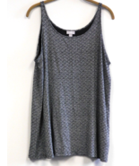 J Jill Wearever Collection Black White Gray Easy Care Knit Tank Top Medium - £19.46 GBP