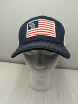LUS USA flag mesh blue white Snapback Cap Hat Top of the world USED - $49.98