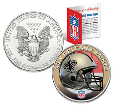 NEW ORLEANS SAINTS 1 Oz American Silver Eagle $1 US Coin Colorized NFL L... - €73,75 EUR