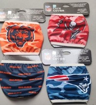 NFL Face Covers Cloth Masks Patriots Buccaneers Bears - £20.80 GBP