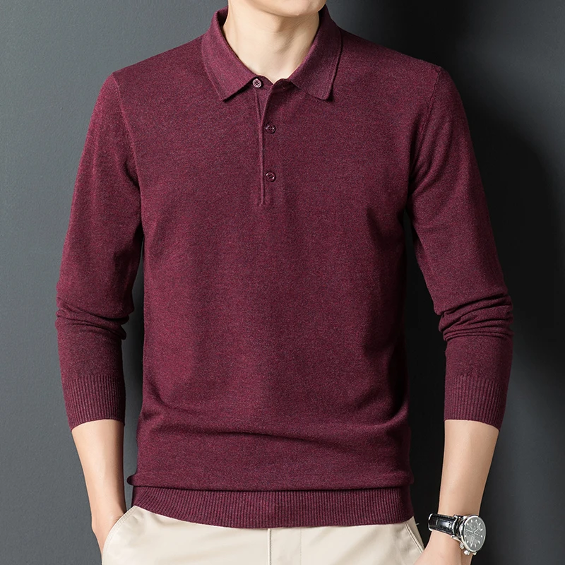 Sporting Autumn New Men&#39;s Solid Color LaA Wool Sweater ClAic Style Business Long - £47.90 GBP