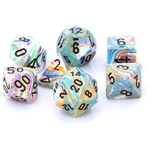 D7 Die Set Dice Festive Polyhedral (7 Dice) - Vibrant/Brown - £56.52 GBP