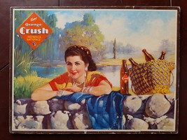 Vintage Mexican Tome Orange Crush Crushy Cardboard sign adv from 40&#39;s ra... - $4,442.81 MXN