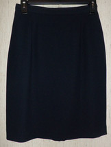 Excellent Womens Collectibles Casual Corner Dark Navy Blue Lined Skirt Size 4 - £22.02 GBP