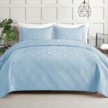 Whale Flotilla Elegant Extra Soft Quilt Set Twin Size, 2-Piece, Light Blue - $763.12 MXN