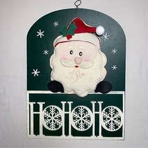 Christmas Holiday Santa Green Ho Ho Ho Home Decor Wall Hanging Sign Snow... - £31.03 GBP