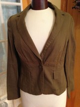 Elizabeth &amp; James Women&#39;s Blazer Olive Green Cotton Blazer Size 4 New! $379 - $107.91