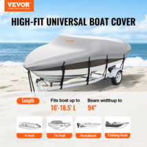 Boat Cover, 16&#39;-18.5&#39; Waterproof 600D Marine Grade PU Oxford, with Motor Cover - £69.51 GBP