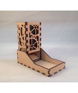 Gears Dice Tower and Tray Green Acrylic Window COMPACT DESIGN Laser Cut MDF - $29.69