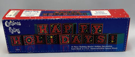 Christmas Follies Happy Holidays 14-Piece Building Blocks International Red Vtg - £10.68 GBP