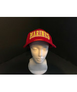 US MARINE CORPS PADDED SATIN STITCH MARINE RED HOOK AND LOOK STRAP CAP HAT - £10.82 GBP