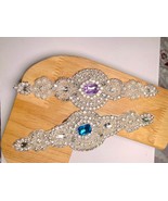Rhinestone Crystal Applique, Crystal Applique, Wedding Applique, Sash Ap... - $12.99