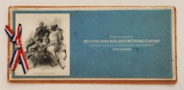 Vintage Western Bank Note Engraving Company Ad 3pg Ink Blotter Paper Ribbon - £38.50 GBP