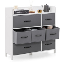 Fabric Dresser with 7 Drawers for Bedroom-White - Color: White - $2,840.07 MXN