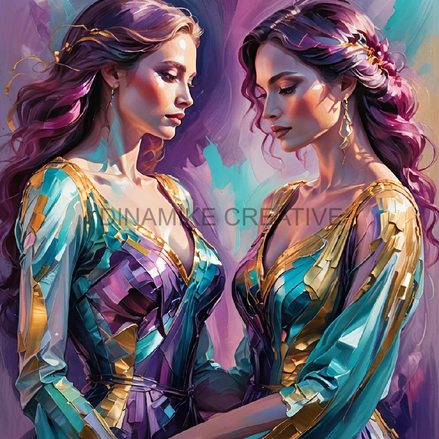Digital erotic portrait featuring an iridescent feminine form. Electric ... - $3.00