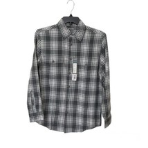 Falls Creek Flannel Shirt Men&#39;s Small Super Soft NEW Gray Plaid Long Sleeve - $23.22