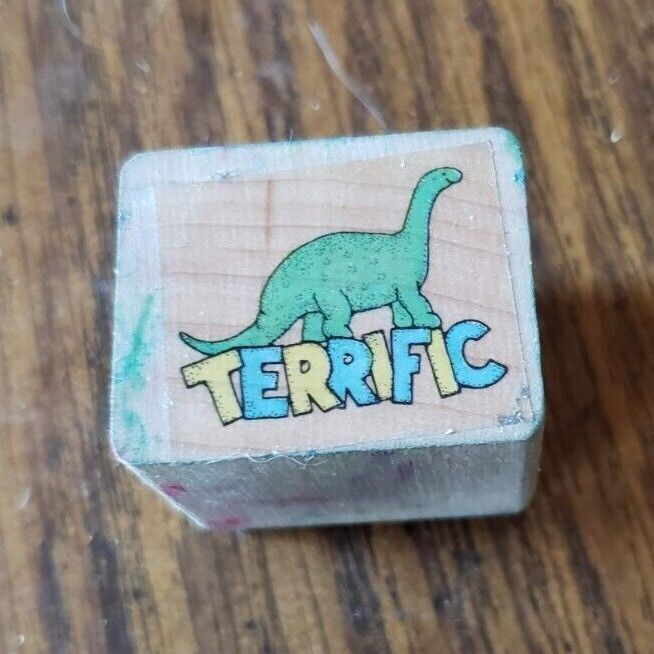 Primary image for Stampin" Up! 1996 Terrific Dino Wooden Rubber Stamp 2955-G 1 1/2 x 1 1/2 inches