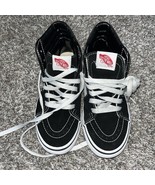 VANS Skateboard Pro Skate Shoes Kids Size 3 Black/White Casual Sneakers VGC - $15.84