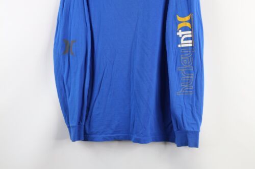 Vintage 90s Hurley Mens Large Faded Spell Out Surfing Long Sleeve T-Shirt Blue Item image 3