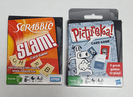 Lot of 2 FAMILY NIGHT Card Games Pictureka! Hasbro Scrabble Slam Parker ... - $9.99