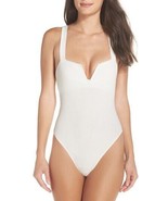 Free People Pippa V-Wire Bodysuit Women Small White Wide Strap V Neck Th... - £13.89 GBP