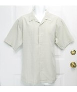 Sz L Alfani Mens Light Gray w/Touch of Green Cotton/Poly SS Button Shirt... - £10.16 GBP