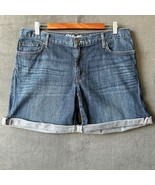 Eddie Bauer Jean Shorts Boyfriend Fit Blue Denim Mid Rise - Women&#39;s Size 10 - $360.79 MXN
