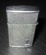 Vintage Palm Size SILVER Tone Flip Top Trench Style Petrol Lighter - $8.99